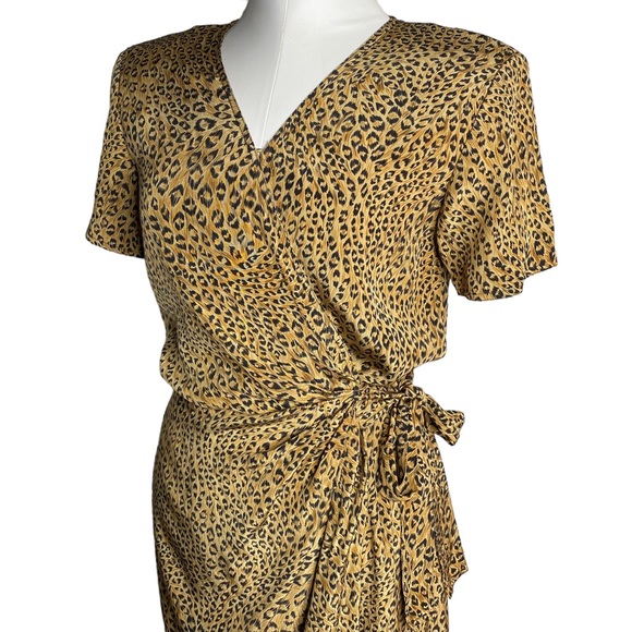 Vintage Robbie Bee Leopard Print Wrap Dress - Picture 6 of 14